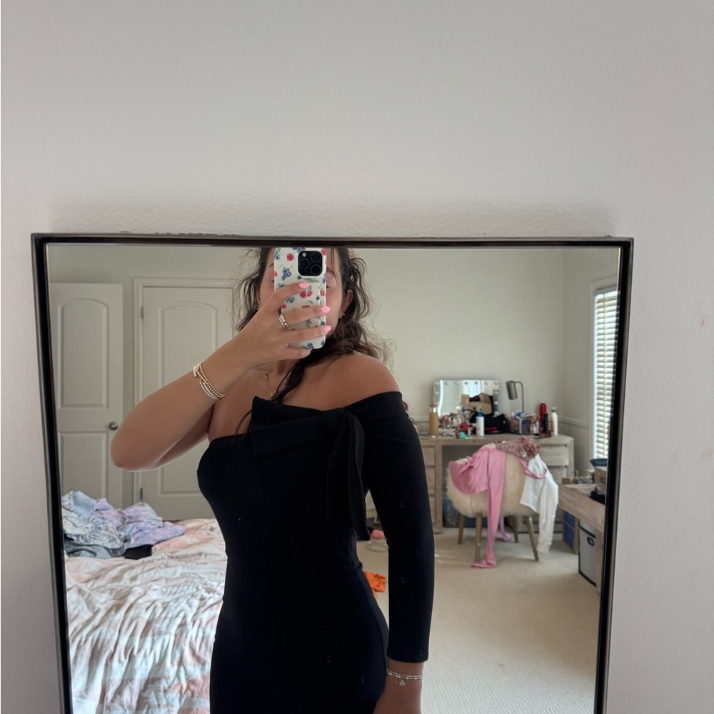 REVOLVE One Shoulder Black Dress - Picture 3 of 3